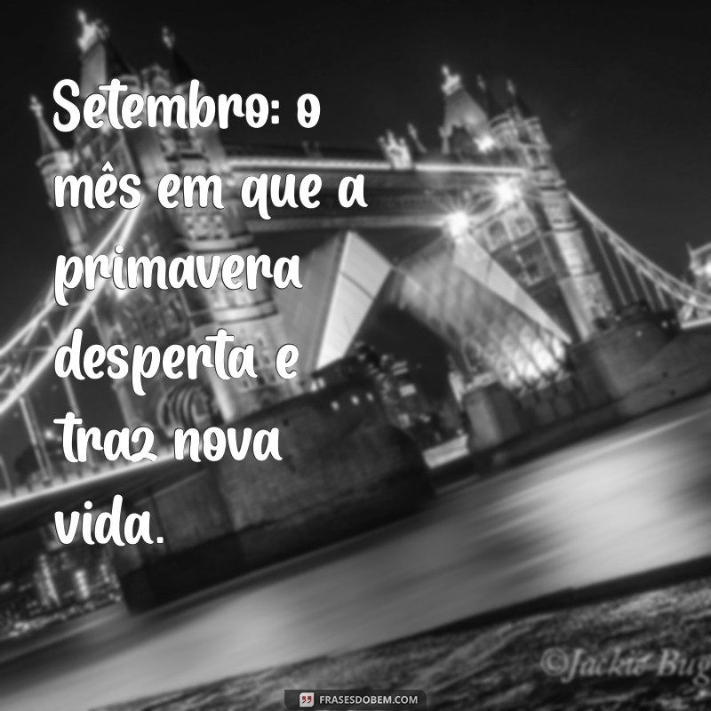 setembro mes da primavera Setembro: o mês em que a primavera desperta e traz nova vida.