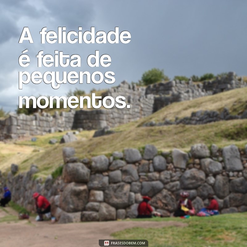 frases curta sobre felicidade A felicidade é feita de pequenos momentos.