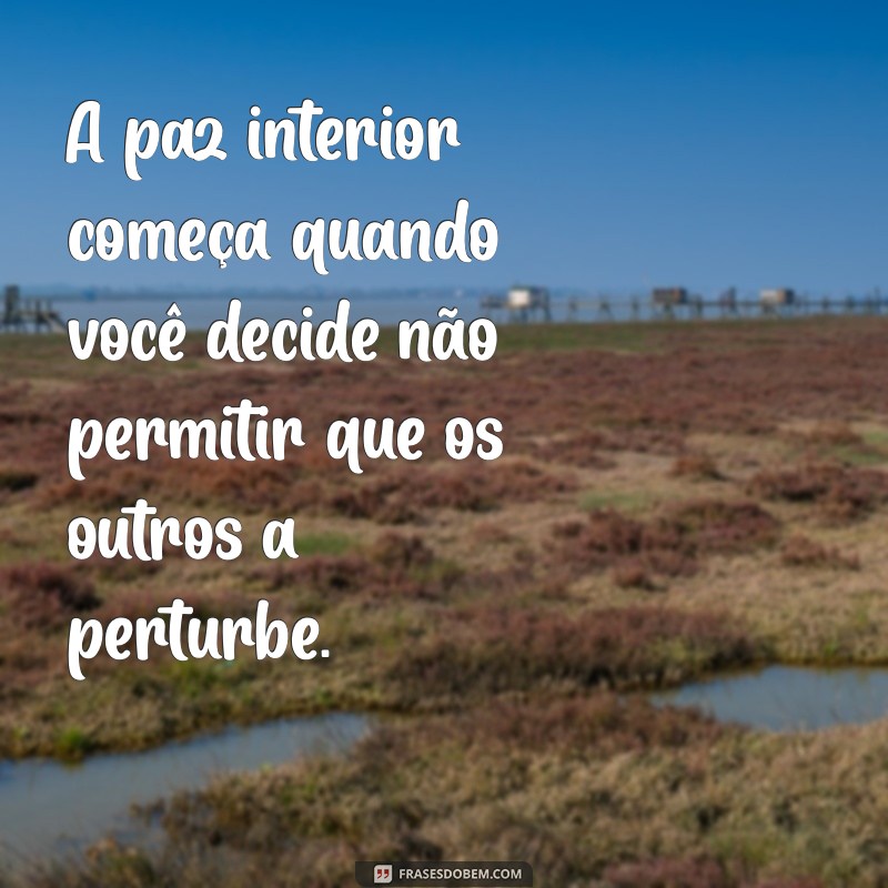 frases de relaxamento A paz interior começa quando você decide não permitir que os outros a perturbe.