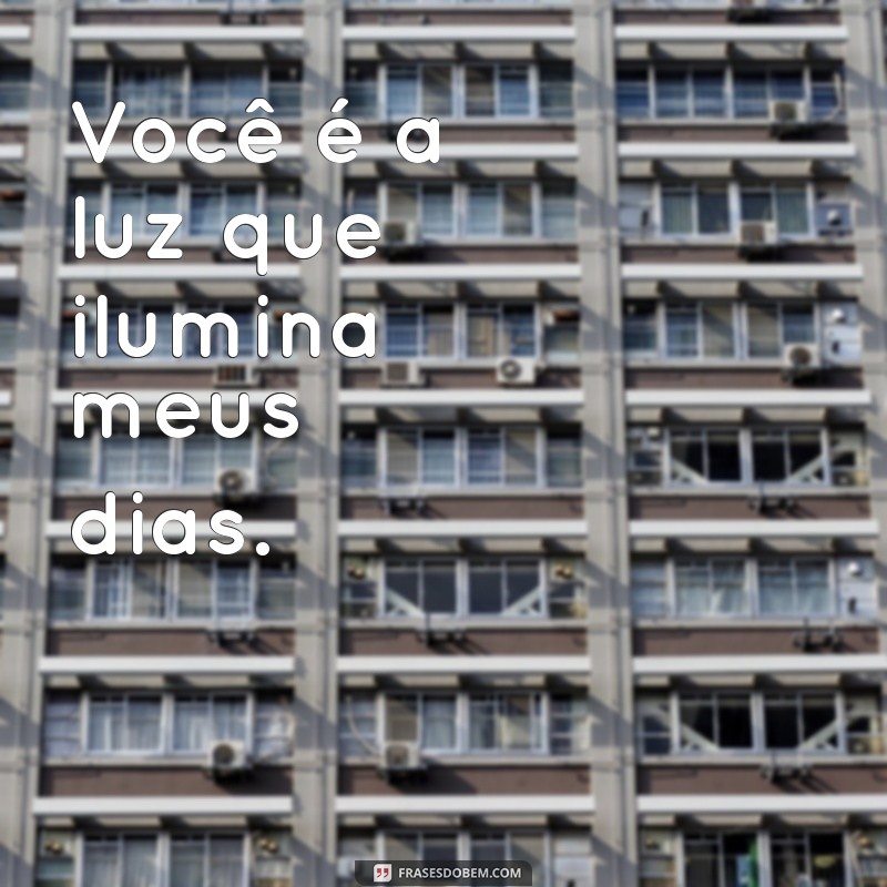 mensagem curta para pessoa especial Você é a luz que ilumina meus dias.