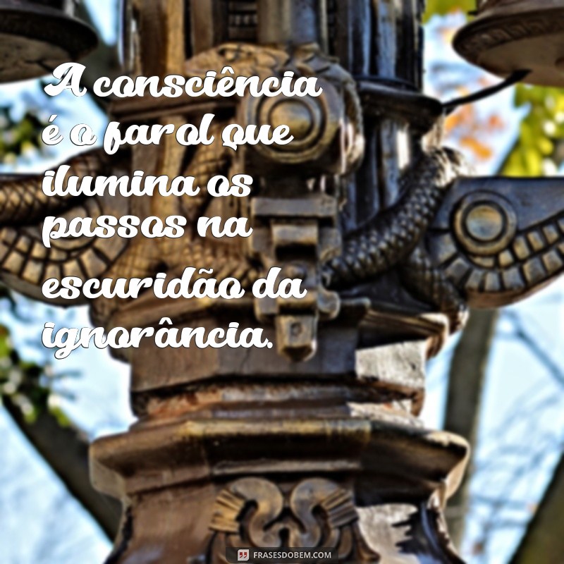 frases sobre consciência A consciência é o farol que ilumina os passos na escuridão da ignorância.