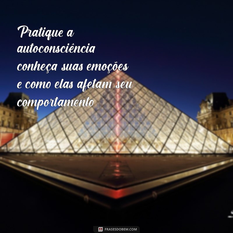 como dominar as emoções Pratique a autoconsciência: conheça suas emoções e como elas afetam seu comportamento.