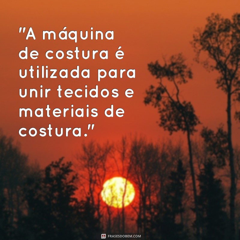 qual frases descreve a função da máquina de costura 