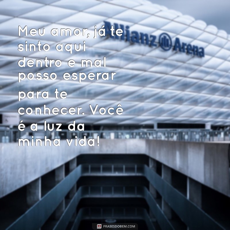 texto para filho na barriga Meu amor, já te sinto aqui dentro e mal posso esperar para te conhecer. Você é a luz da minha vida!