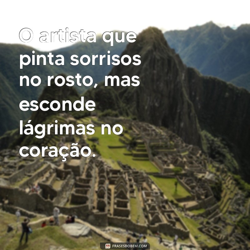 pessoas fingindo ser o que não são O artista que pinta sorrisos no rosto, mas esconde lágrimas no coração.