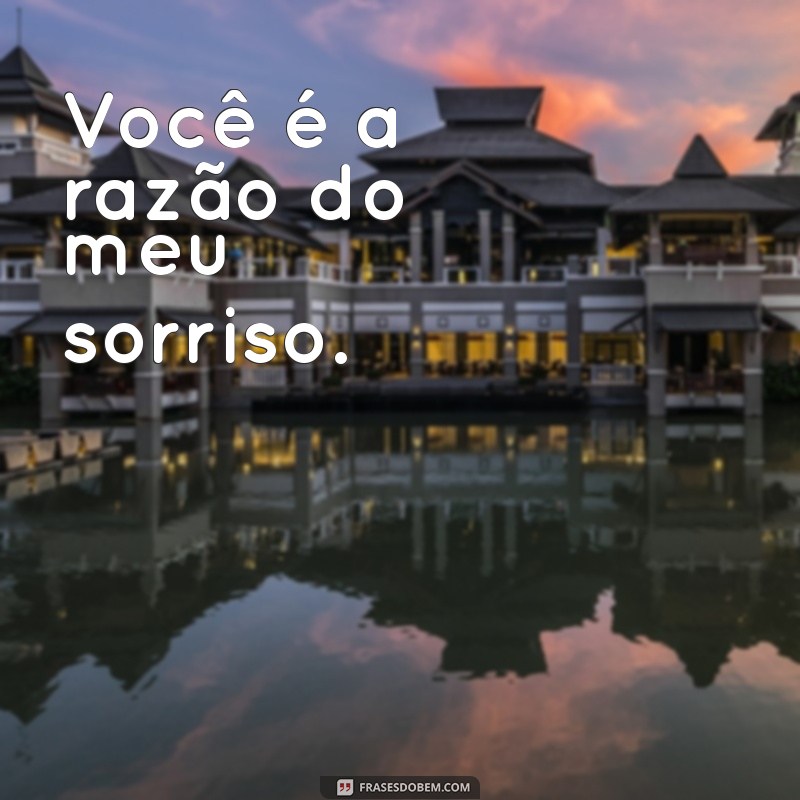 frases fofas e pequenas Você é a razão do meu sorriso.