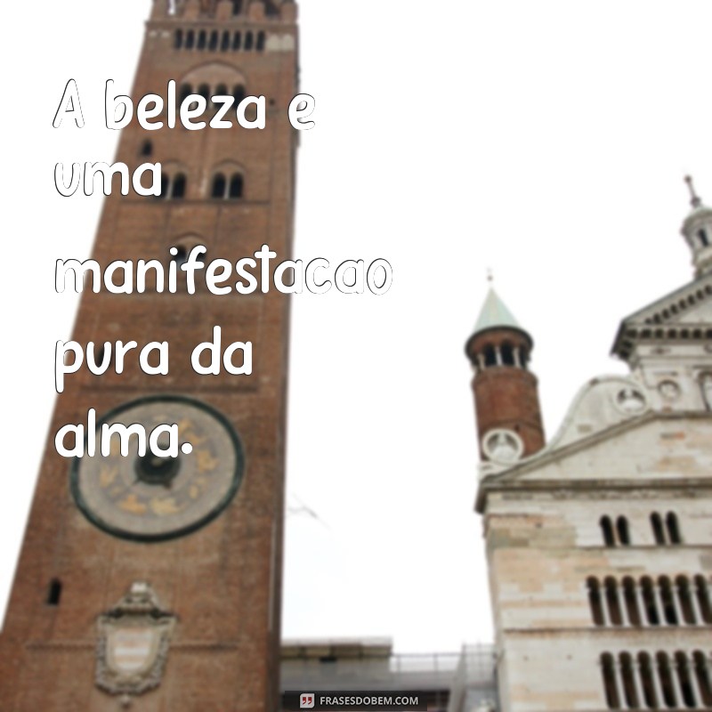 frases descansando a beleza A beleza é uma manifestação pura da alma.