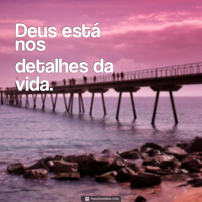 frases pequenas deus Deus está nos detalhes da vida.