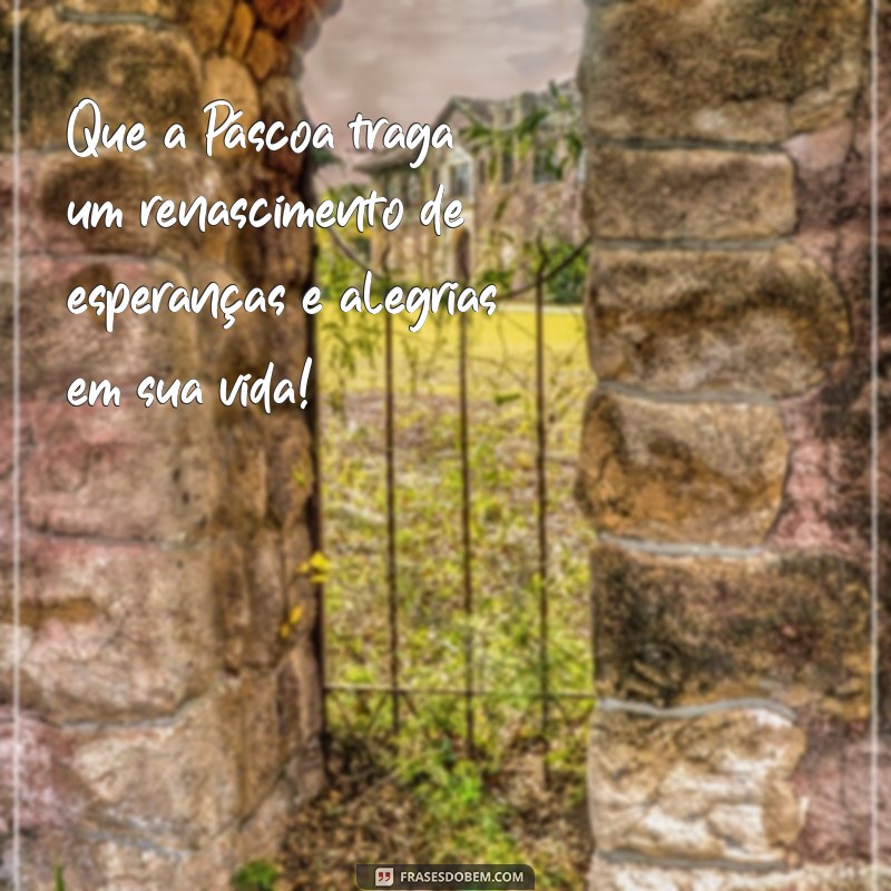 feliz pascoa renascimento Que a Páscoa traga um renascimento de esperanças e alegrias em sua vida!