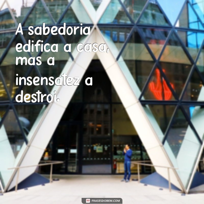 proverbios 24.3 A sabedoria edifica a casa, mas a insensatez a destrói.