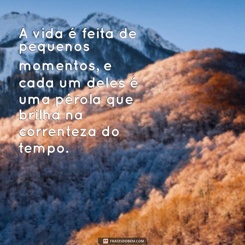 textos de cora coralina A vida é feita de pequenos momentos, e cada um deles é uma pérola que brilha na correnteza do tempo.