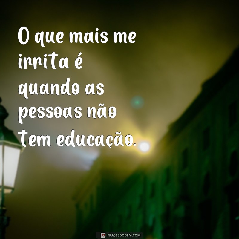 frases mal resolvido O que mais me irrita é quando as pessoas não tem educação.