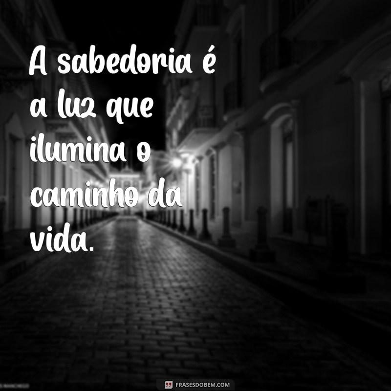 frases proverbios salomao A sabedoria é a luz que ilumina o caminho da vida.