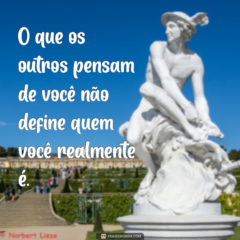 alheio O que os outros pensam de você não define quem você realmente é.