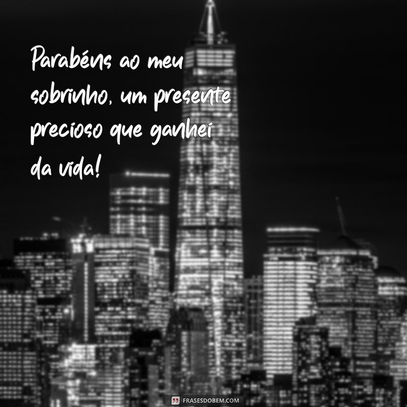 frases dia do sobrinho Parabéns ao meu sobrinho, um presente precioso que ganhei da vida!