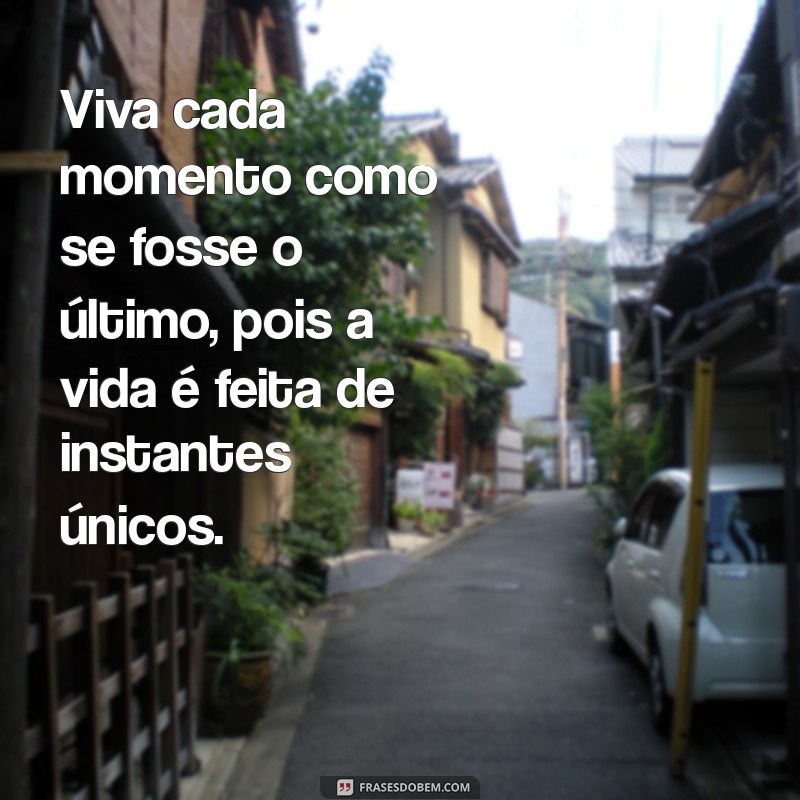 viva cada momento como se fosse o último Viva cada momento como se fosse o último, pois a vida é feita de instantes únicos.