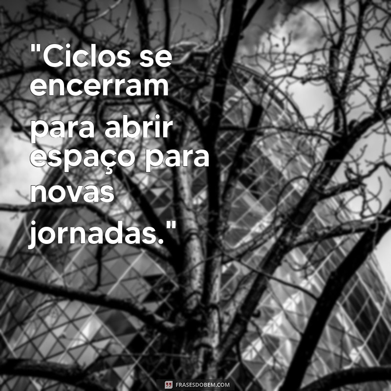 frases ciclos se encerram para que novos possam começar 