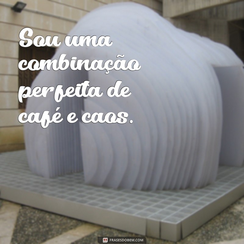 frases engracadas para bio Sou uma combinação perfeita de café e caos.