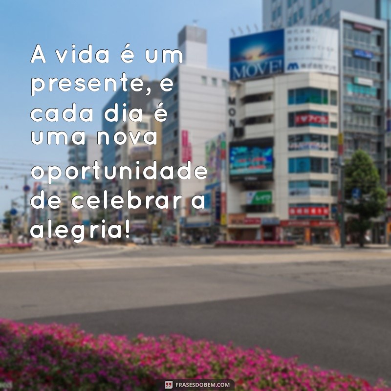 msg de alegria de viver A vida é um presente, e cada dia é uma nova oportunidade de celebrar a alegria!