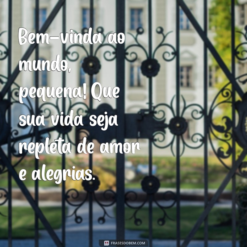 mensagem para sobrinha recém nascida Bem-vinda ao mundo, pequena! Que sua vida seja repleta de amor e alegrias.