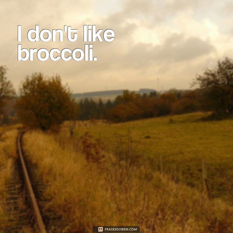 exemplos de frases negativas em inglês I don't like broccoli.