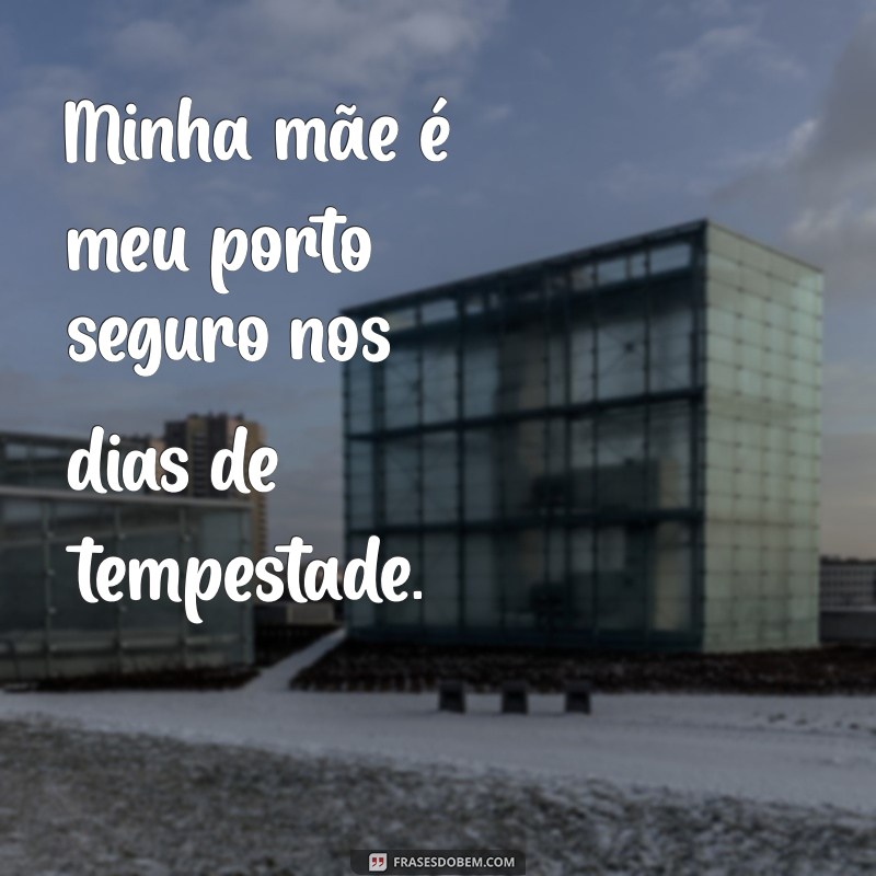 minha mãe frases Minha mãe é meu porto seguro nos dias de tempestade.