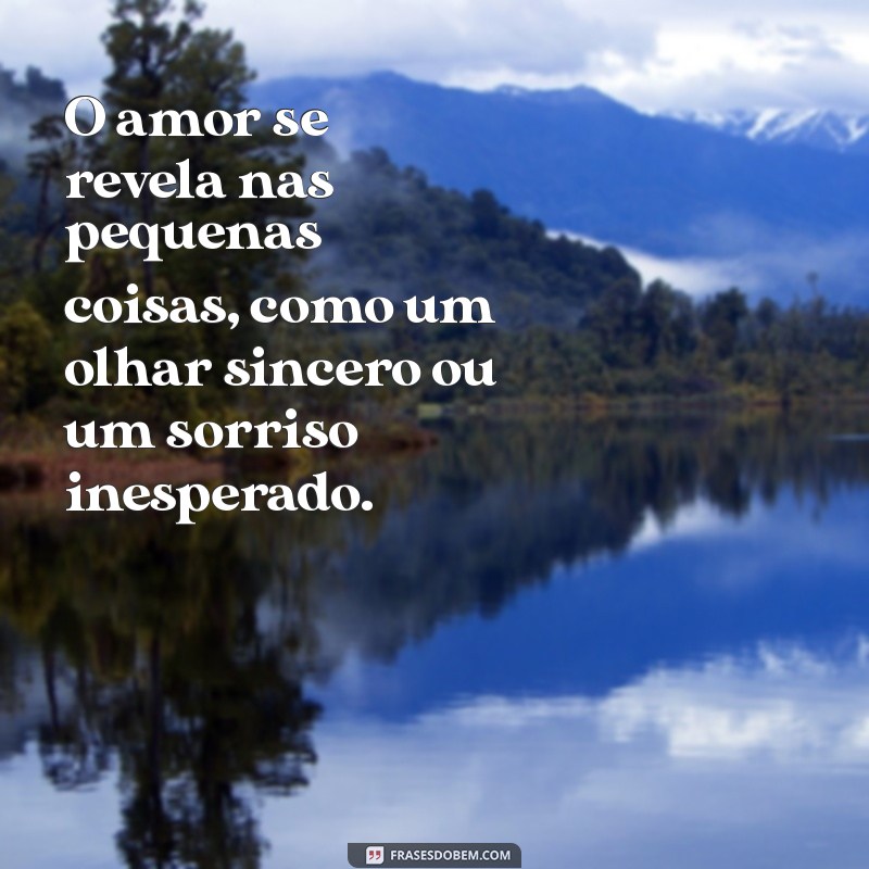 o amor está nos pequenos detalhes frases O amor se revela nas pequenas coisas, como um olhar sincero ou um sorriso inesperado.