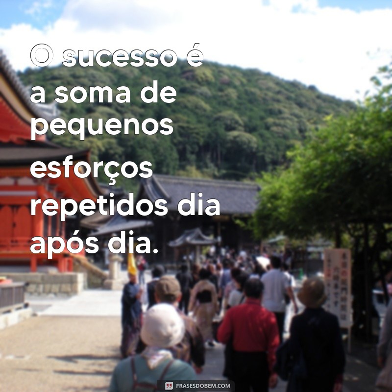 frases para sucesso O sucesso é a soma de pequenos esforços repetidos dia após dia.