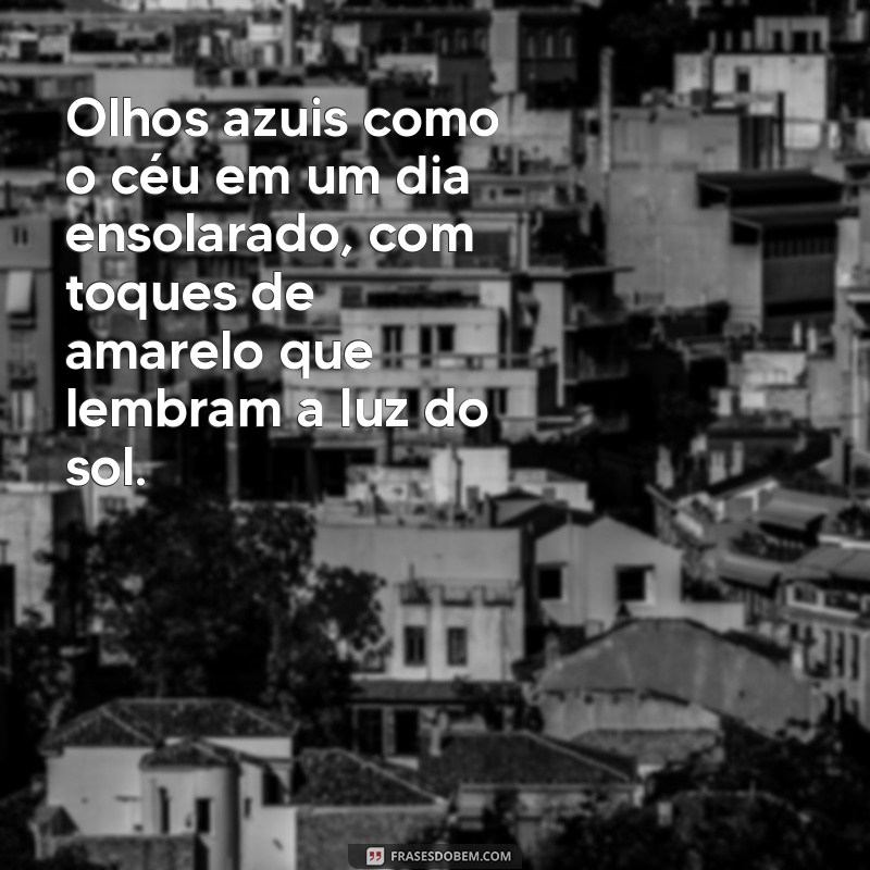 olho azul com amarelo Olhos azuis como o céu em um dia ensolarado, com toques de amarelo que lembram a luz do sol.