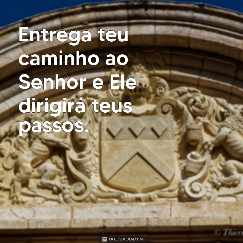 frases entrega teu caminho ao senhor Entrega teu caminho ao Senhor e Ele dirigirá teus passos.