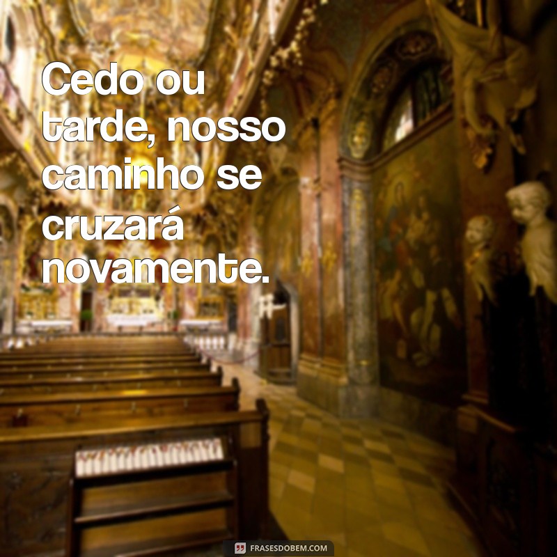 cedo ou tarde a gente vai se encontrar Cedo ou tarde, nosso caminho se cruzará novamente.