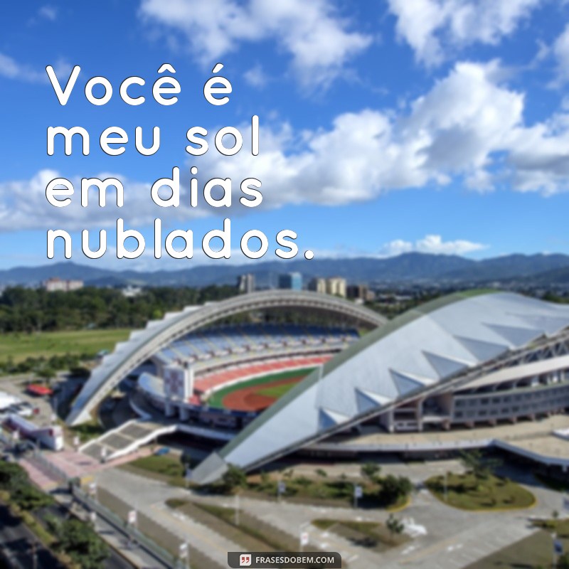 frases curtas para esposa Você é meu sol em dias nublados.