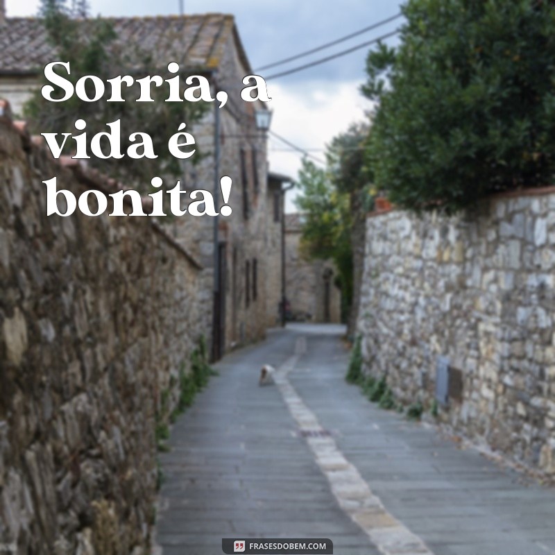 frases curtas para whatsapp Sorria, a vida é bonita!