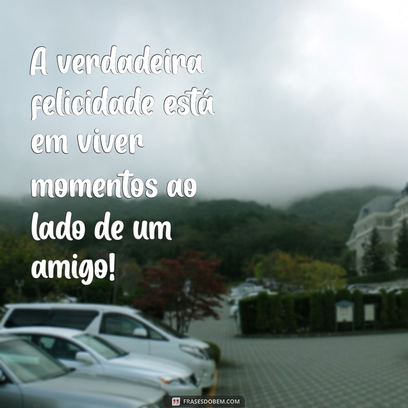 feliz vida amigo A verdadeira felicidade está em viver momentos ao lado de um amigo!