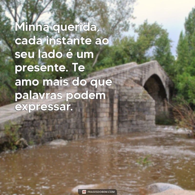 carta para sua namorada Minha querida, cada instante ao seu lado é um presente. Te amo mais do que palavras podem expressar.