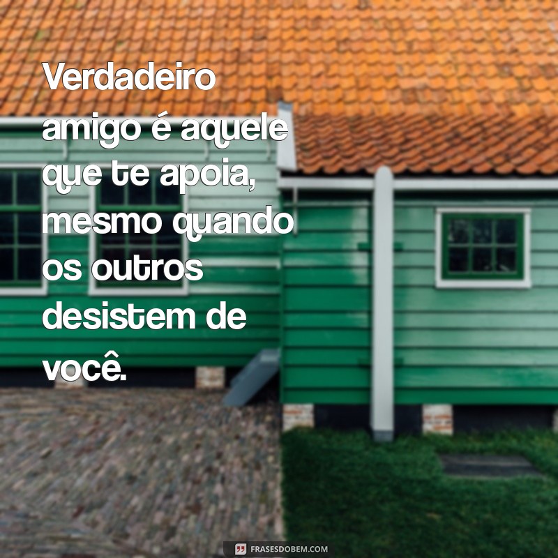 verdadeiros amigos Verdadeiro amigo é aquele que te apoia, mesmo quando os outros desistem de você.