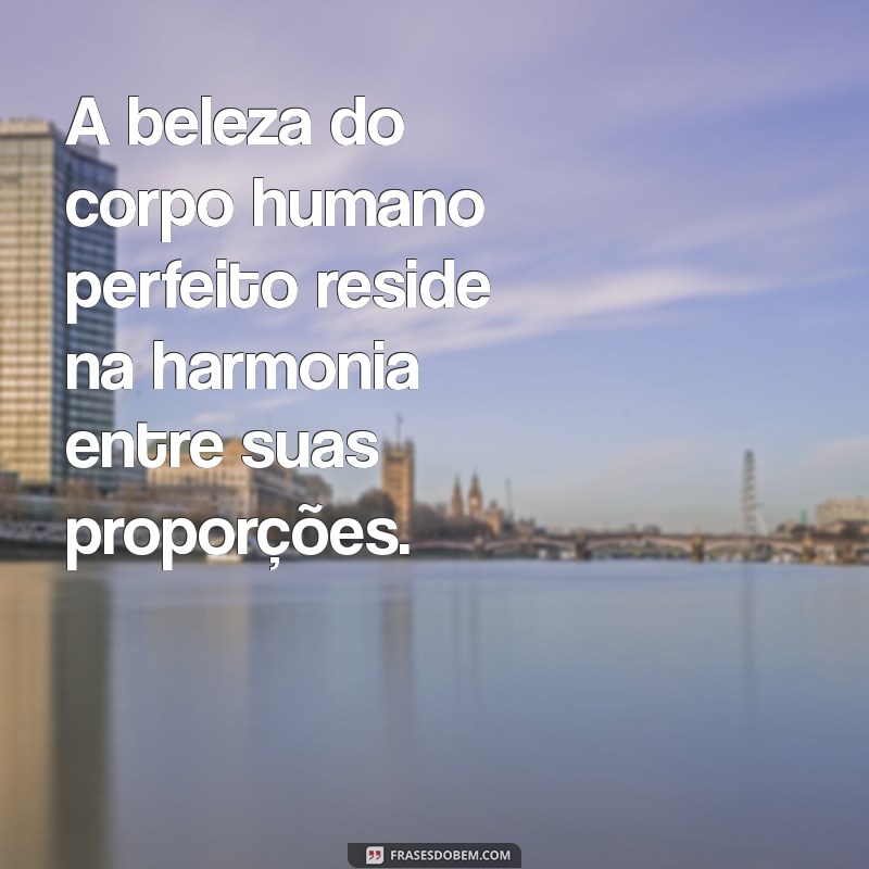 corpo humano perfeito A beleza do corpo humano perfeito reside na harmonia entre suas proporções.