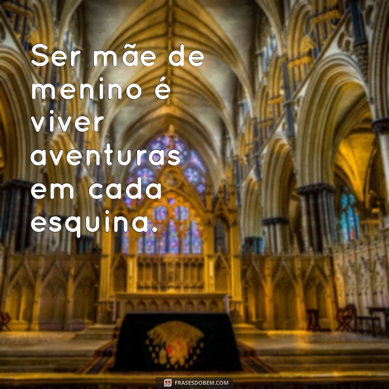 frases ser mae de menino Ser mãe de menino é viver aventuras em cada esquina.