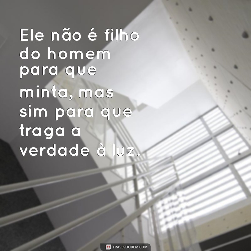 ele não é filho do homem para que minta Ele não é filho do homem para que minta, mas sim para que traga a verdade à luz.