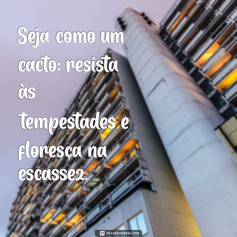 seja como um cacto Seja como um cacto: resista às tempestades e floresça na escassez.