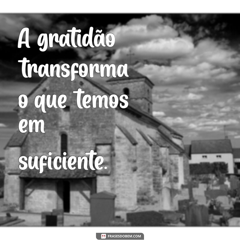 frases gratidão A gratidão transforma o que temos em suficiente.