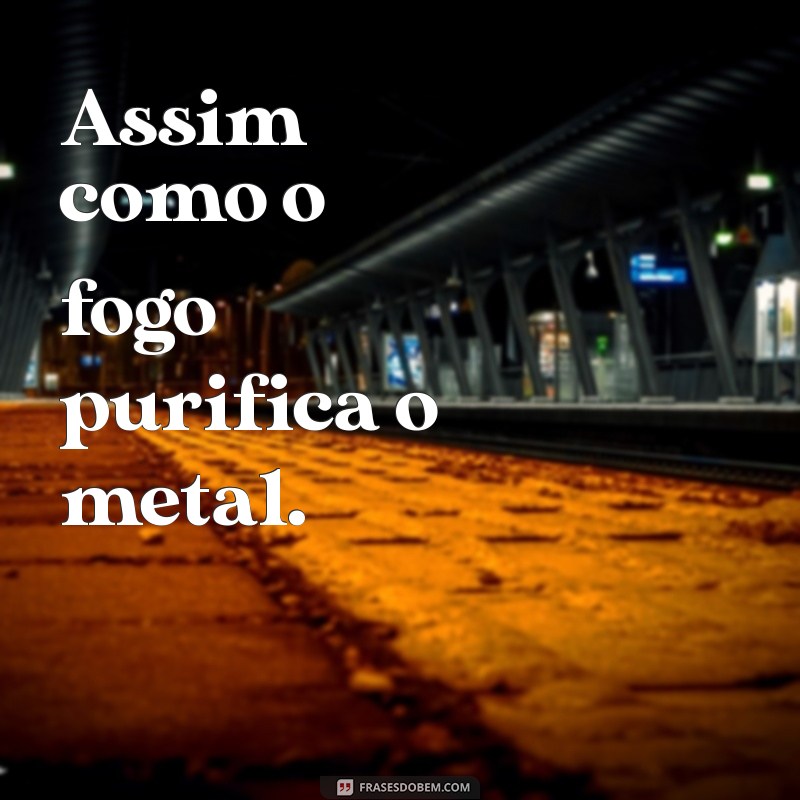 assim como o ferro afia o ferro Assim como o fogo purifica o metal.