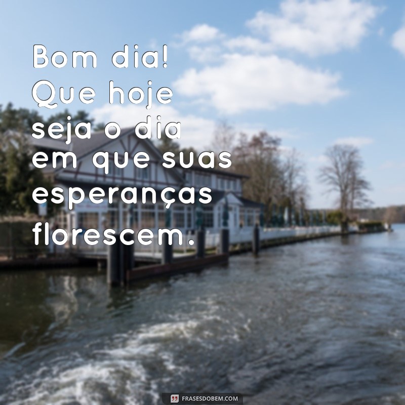 bom dia com esperanca Bom dia! Que hoje seja o dia em que suas esperanças florescem.