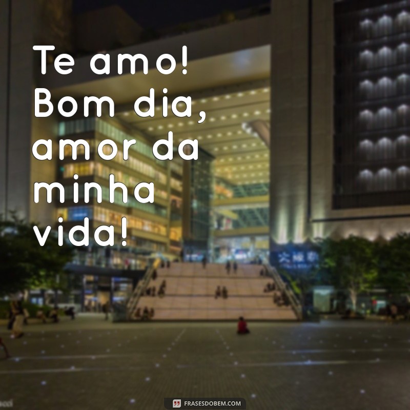 te amo bom dia amor da minha vida Te amo! Bom dia, amor da minha vida!