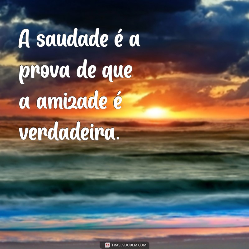 saudades de você amiga frases curtas A saudade é a prova de que a amizade é verdadeira.