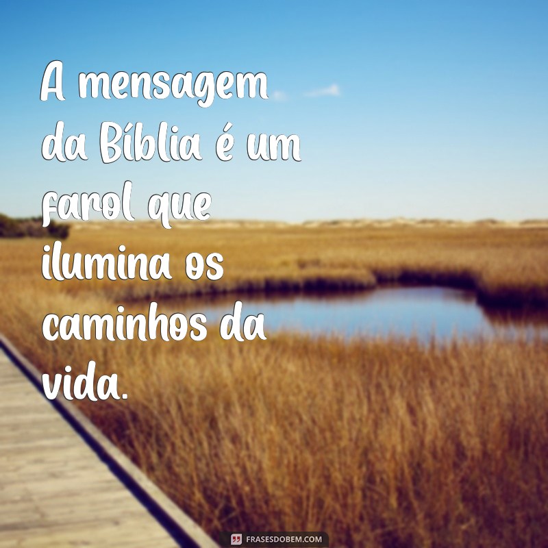 bíblia a mensagem é boa A mensagem da Bíblia é um farol que ilumina os caminhos da vida.