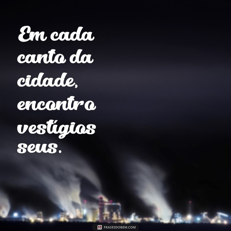 frases lembrei de você Em cada canto da cidade, encontro vestígios seus.