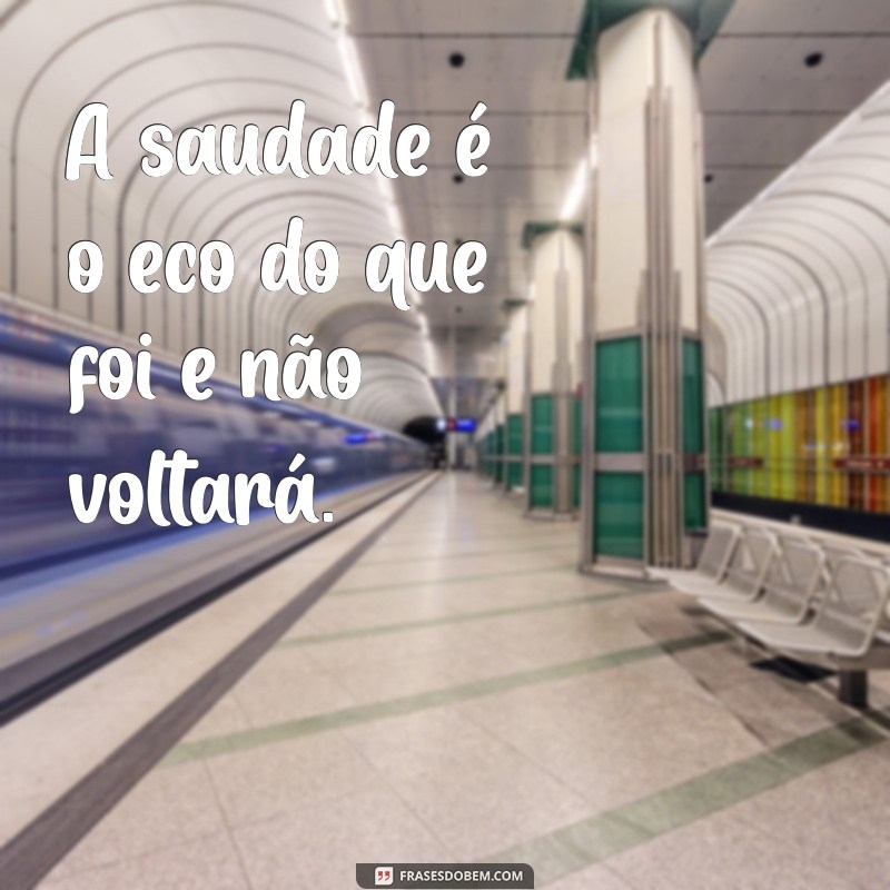 frases curta de saudade A saudade é o eco do que foi e não voltará.