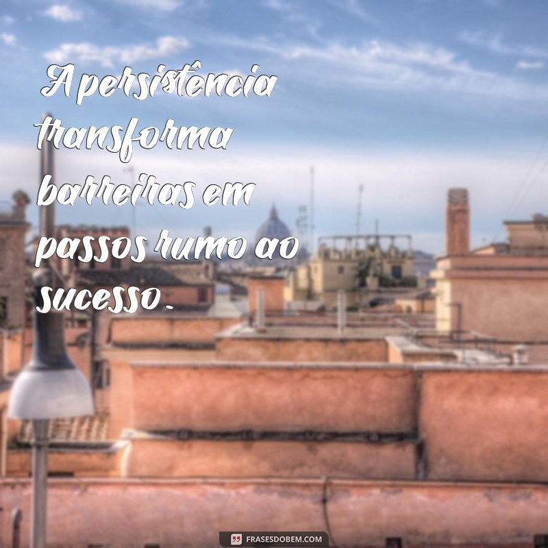 frases treino e dedicação A persistência transforma barreiras em passos rumo ao sucesso.