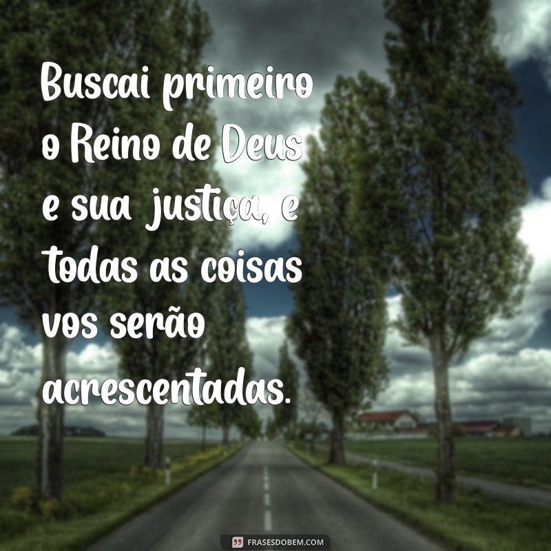 frases bíblica buscai primeiro o reino de deus Buscai primeiro o Reino de Deus e sua justiça, e todas as coisas vos serão acrescentadas.